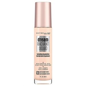Maybelline 10 Porcelain Ivory Dream Radiant Liquid Hydrating Foundation 1oz
